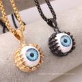 Personalized Fashion Stainless Steel Jewelry Black Golde Plated Charms Big Eyed Monster Pendants Necklace